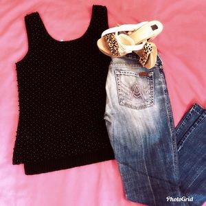 Penguin Lambswool Sweater Tank with Beading ~S NWT